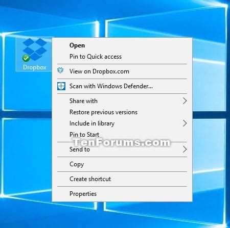 how to add dropbox icon to desktop