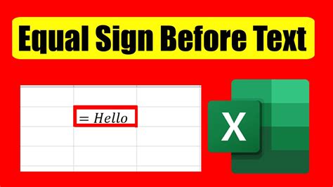 how to add equal symbol in excel
