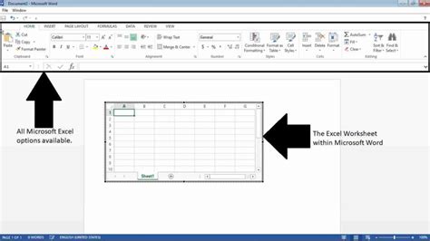 how to add excel spreadsheet to word document
