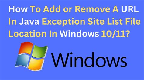 How To Add Exception Site List In Java Windows 10