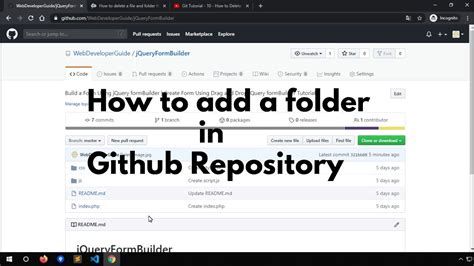 how to add folder in github repository using git bash