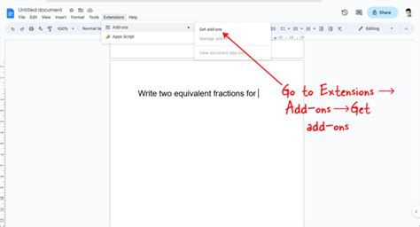 how to add fractions into google docs