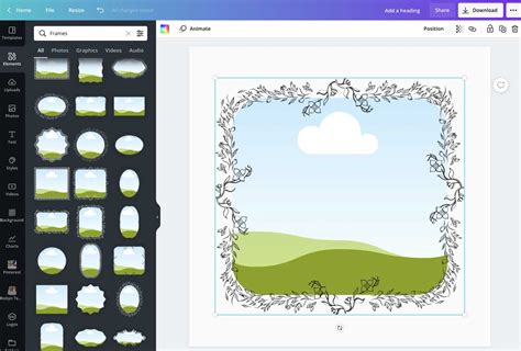 how to add frames in canva