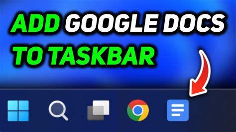 how to add google docs to taskbar
