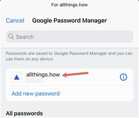 how to add google passwords to iphone