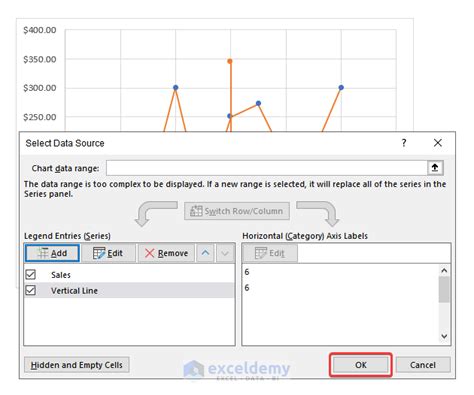 how to add horizontal line in excel plot