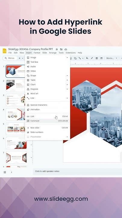 how to add hyperlink to image google slides