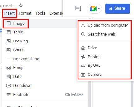 how to add image source in google docs