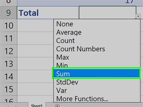 how to add in excel formula column