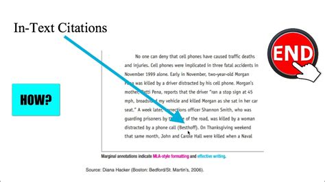 how to add in text citations mla