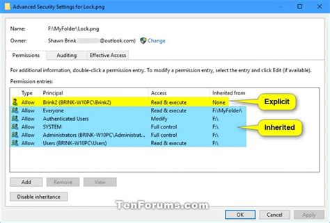 how to add inherited permissions from a folder