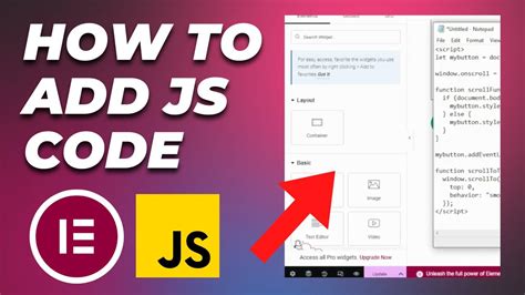 how to add js code in elementor