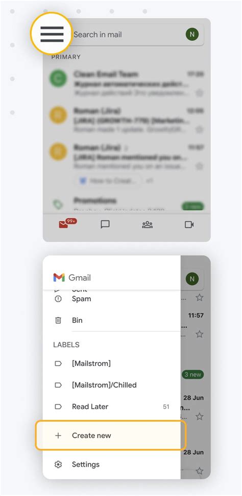 how to add labels in gmail mobile app