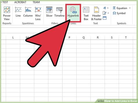 how to add link in excel cell