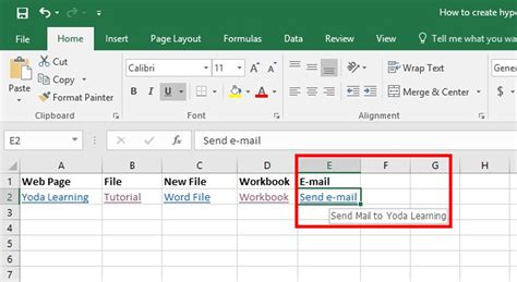 how to add link in excel cell text