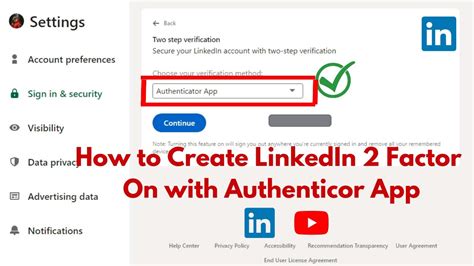 how to add linkedin to authenticator app