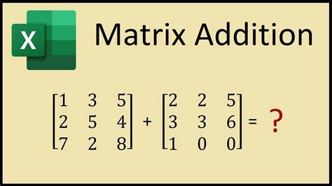 how to add matrices in excel