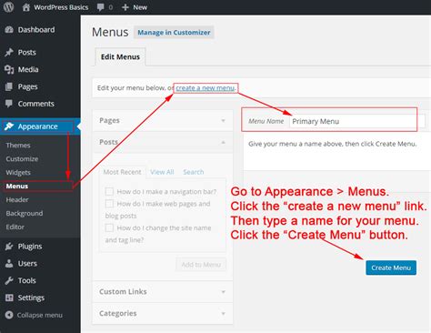 how to add menu button in wordpress