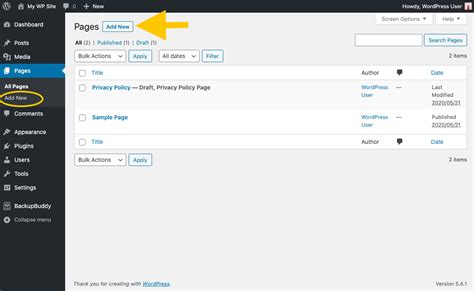how to add menu in wordpress page