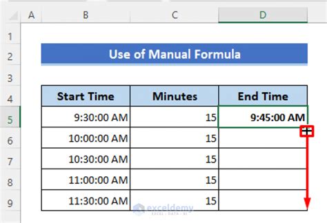 how to add minutes to date in excel