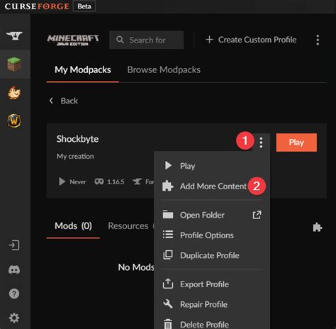 how to add mods to curseforge manually
