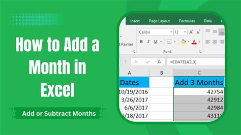 how to add month in excel cell