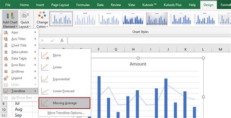 how to add moving average line in excel chart