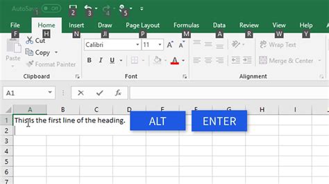 how to add multiple lines in excel cell shortcut