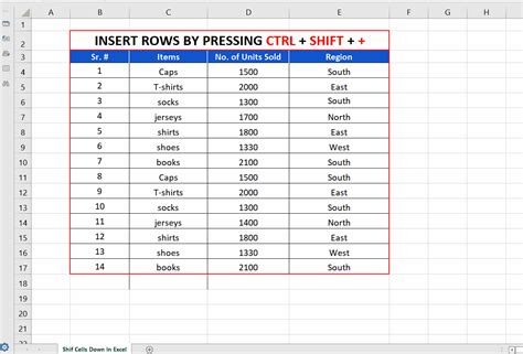 how to add multiple rows in excel shortcut