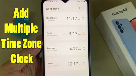 how to add multiple time zone clock in android