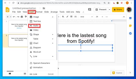 how to add music on google slides