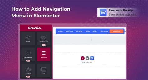 how to add nav menu in elementor