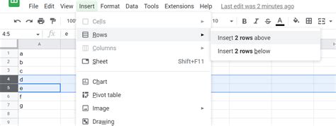 how to add new row in google sheets shortcut