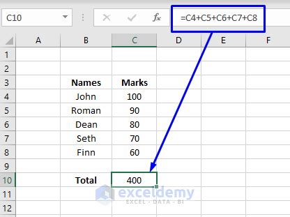 how to add number of rows in excel formula