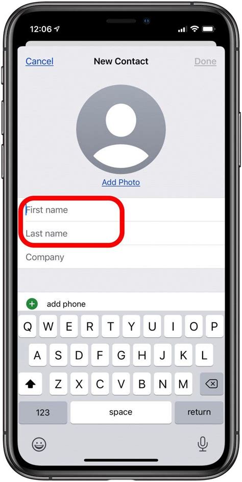 how to add number to contact list on iphone