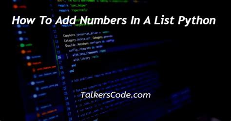 how to add numbers in a list in python