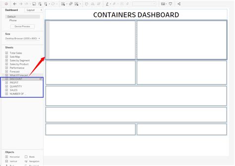 How To Add Objects To Container In Tableau