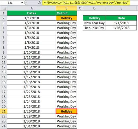 how to add only workdays in excel