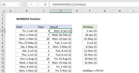 how to add only working days in excel