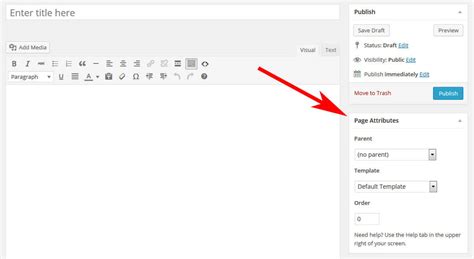 how to add page attributes in wordpress