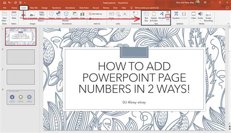 How To Add Page Number To Slide Master In Powerpoint