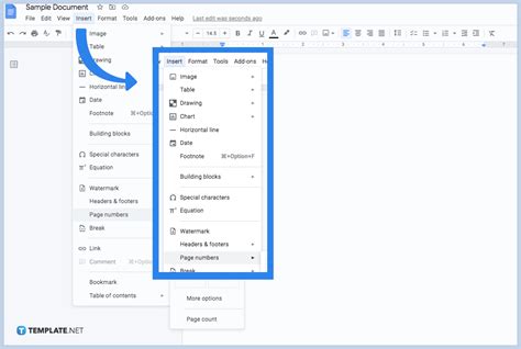 how to add page numbers in google docs