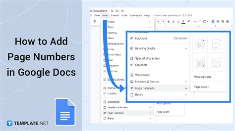 how to add page numbers in google docs apa format