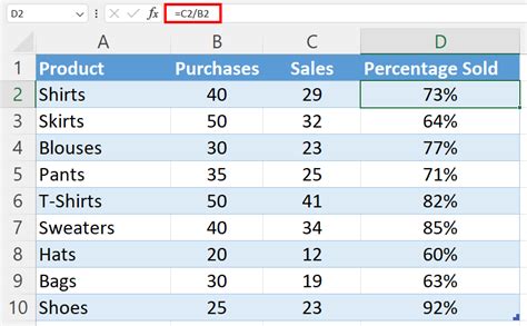 how to add percentage function in excel