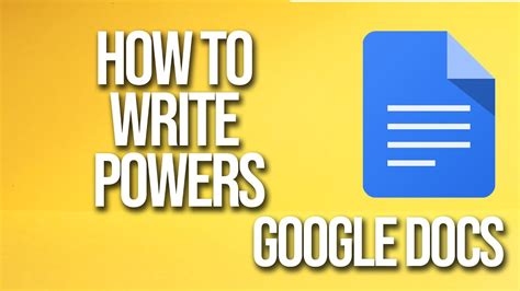 how to add powers in google docs
