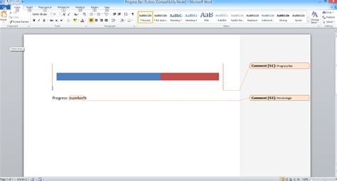 how to add progress bar in microsoft word
