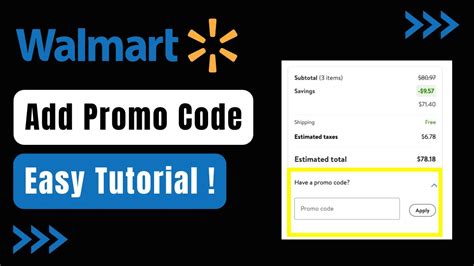 How To Add Promo Code To Walmart
