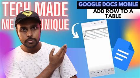 how to add row google docs mobile