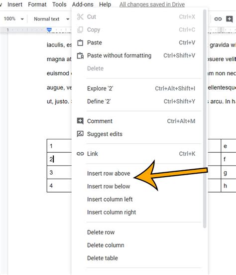 how to add row in google docs on mac