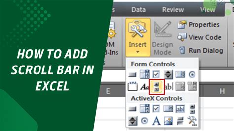 How To Add Scrolling Bar In Excel